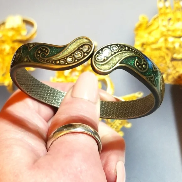 Pierre Bex Style Art Deco Revival Hinged Bangle Bracelet - Picture 6 of 8